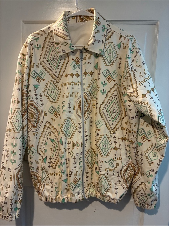 Zara Jackets & Blazers - Zara Printed Bomber Jacket Aztec Geometric Southwestern Zip Up Size M